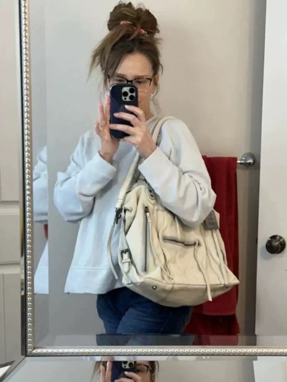 Free People Cream Shoulder Bag - Slouchy Everyday Tote